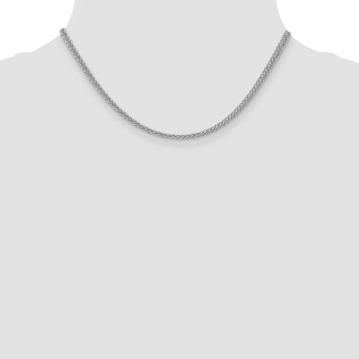 High-Quality 14K White Gold 2.6mm Wheat Chain | Stylish 3-Wire Design-4