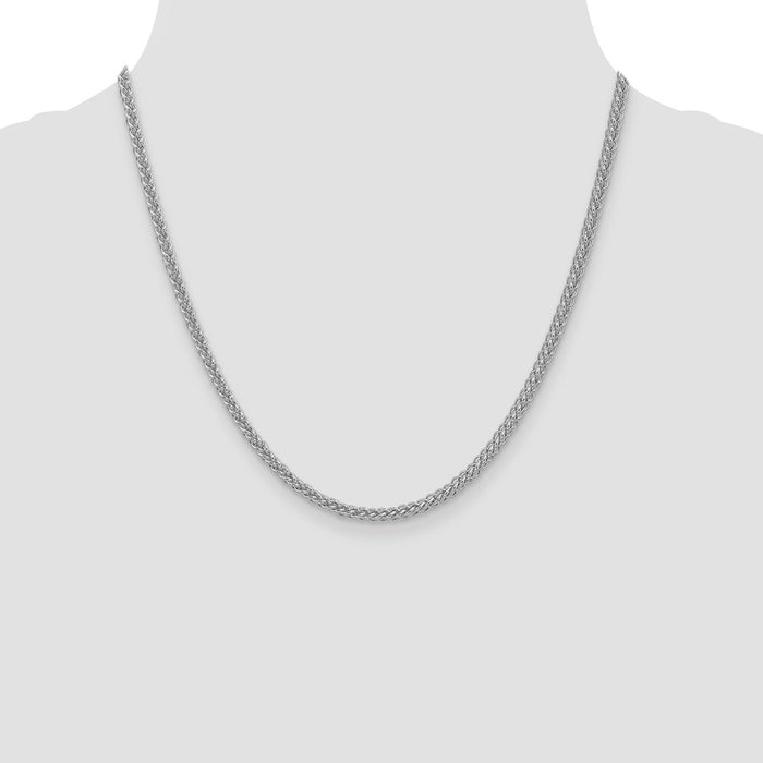 Shop Stylish 14K White Gold 2.6mm Semi-Solid 3-Wire Wheat Chain - Luxury Value-4