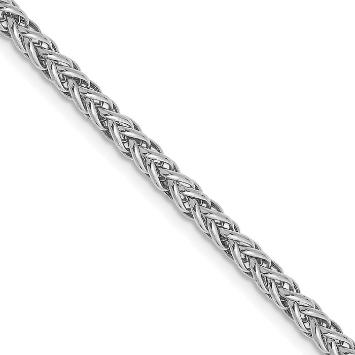 High-Quality 14K White Gold 2.6mm Wheat Chain - Stylish & Affordable Luxury-1