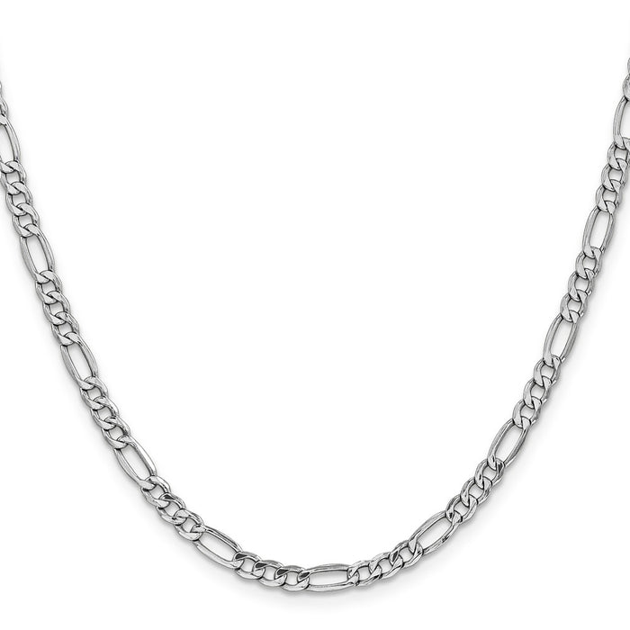 Shop Exclusive 14K White Gold 18-Inch Figaro Chain - Stylish 4.4mm Design-2