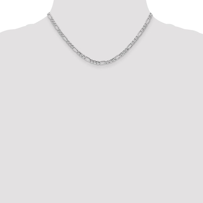 Buy Exclusive 14K White Gold 16-Inch Figaro Chain, 4.4mm Links, Stylish Design-4