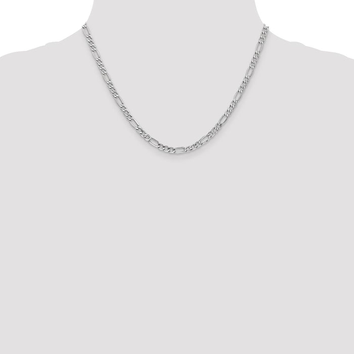 Shop Exclusive 14K White Gold 18-Inch Figaro Chain - Stylish 4.4mm Design-4