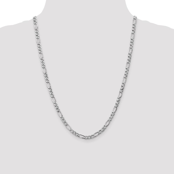 Buy 14K White Gold 24-Inch Figaro Chain, 5.75mm, Stylish & Durable!-4