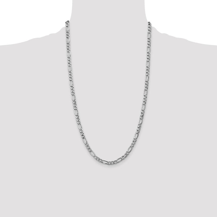 Shop 14K White Gold 26-Inch 5.75mm Figaro Chain - Stylish & Affordable Luxury!-4