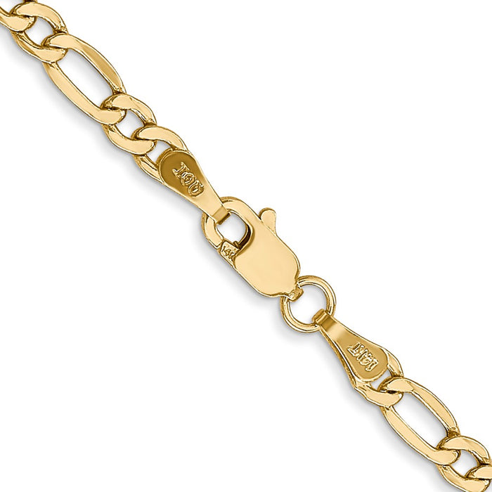 Buy 14K Gold 26-Inch Semi-Solid Figaro Chain 3.5mm - Stylish Luxury Jewelry-3
