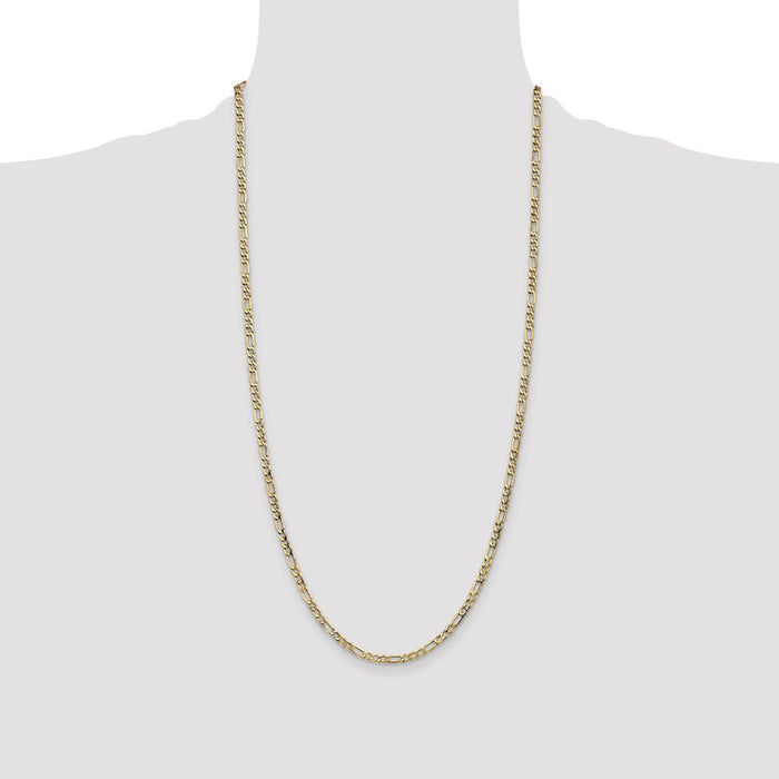 Shop 14K Gold 28-Inch Semi-Solid Figaro Chain - Stylish 3.5mm Design-4
