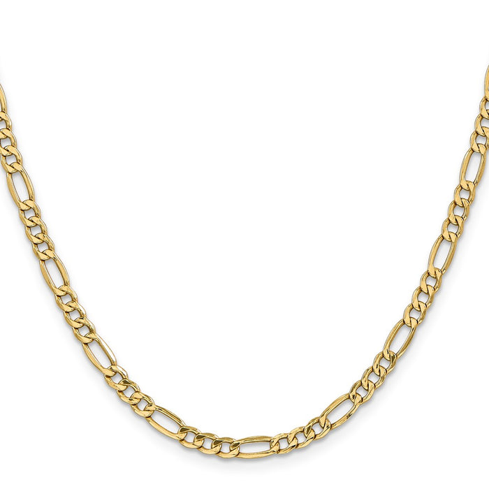 Buy Stylish 14K Gold 16-Inch Figaro Chain - 4.2mm Semi-Solid, Lobster Clasp-2
