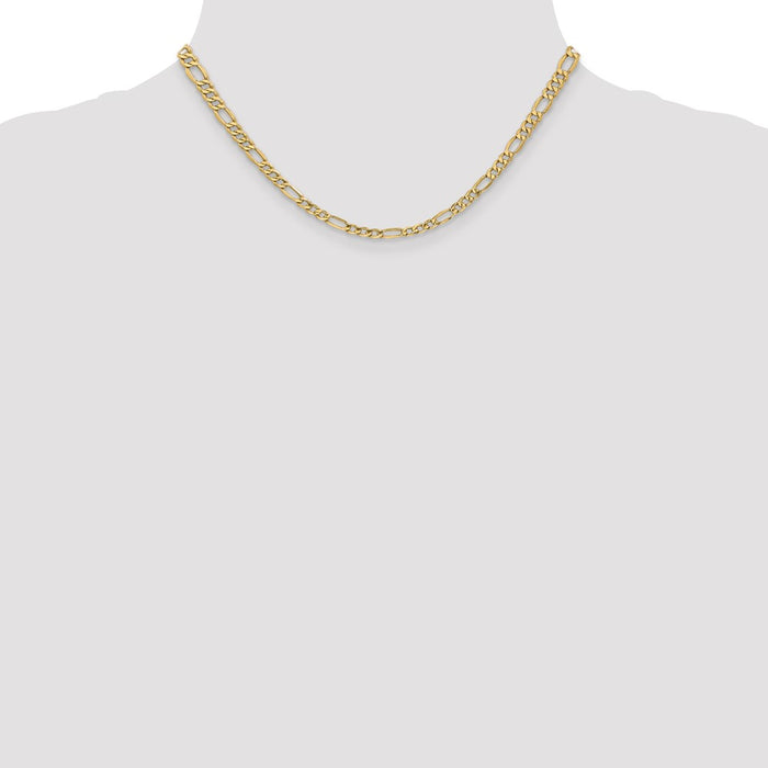 Buy Stylish 14K Gold 16-Inch Figaro Chain - 4.2mm Semi-Solid, Lobster Clasp-4