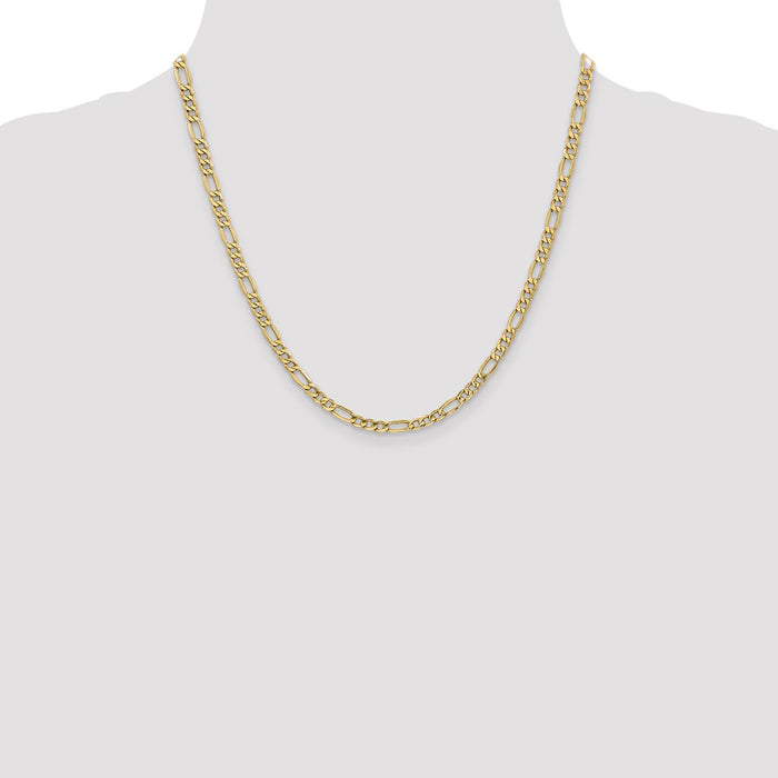 Shop Stylish 14K Gold 20-Inch Figaro Chain - 4.2mm Semi-Solid Design-4