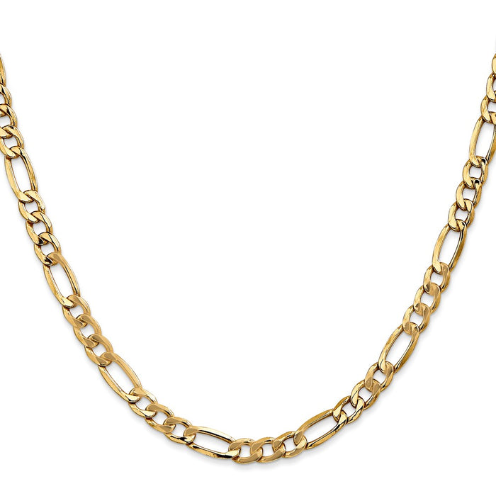 Shop Stylish 14K Gold 22-Inch Figaro Chain, 5.75mm, Affordable Luxury Jewelry-2