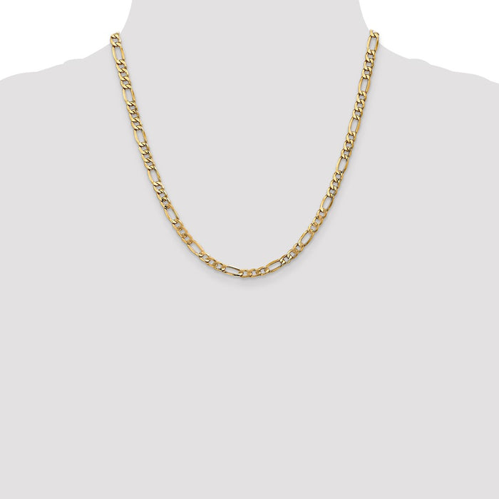 Buy 14K Gold 20-Inch 5.75mm Figaro Chain - Stylish Luxury with Lobster Clasp-4