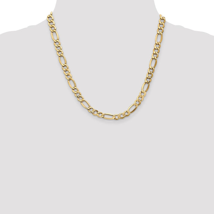 Exclusive 14K Gold 20-Inch Figaro Chain - Stylish 7.3mm Links, Affordable Price-4