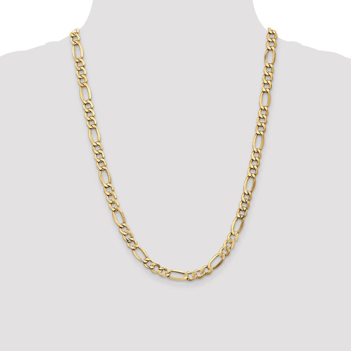 Shop Designer 14K Gold 24-Inch Figaro Chain | 7.3mm, Stylish & Affordable-4