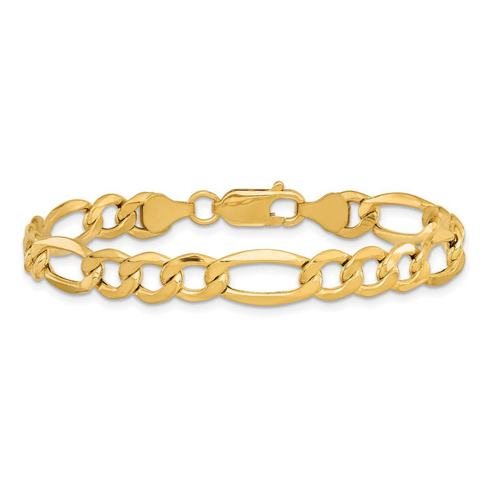 Shop Stylish 14K Gold 7-Inch Figaro Bracelet - 7.3mm Links, Luxury Quality-3
