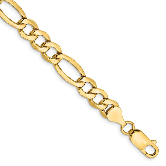 Buy 14K Gold 9-Inch Figaro Chain - Stylish 7.3mm Links, Lobster Clasp-1