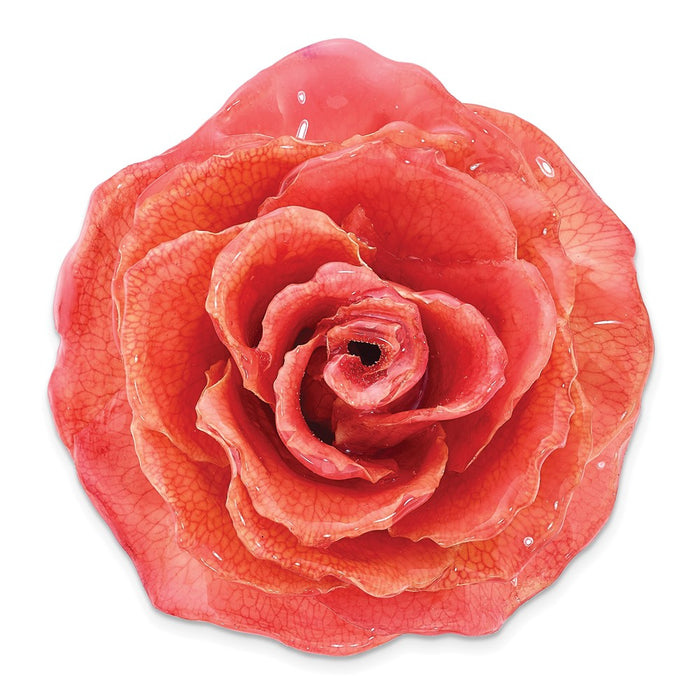 Exclusive Adjustable Silver-Tone Ring with Pink Rose - Stylish and Affordable-5