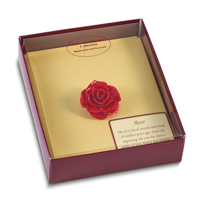 Buy Exclusive Adjustable Silver-Tone Ring with Lacquer-Dipped Red Rose-6