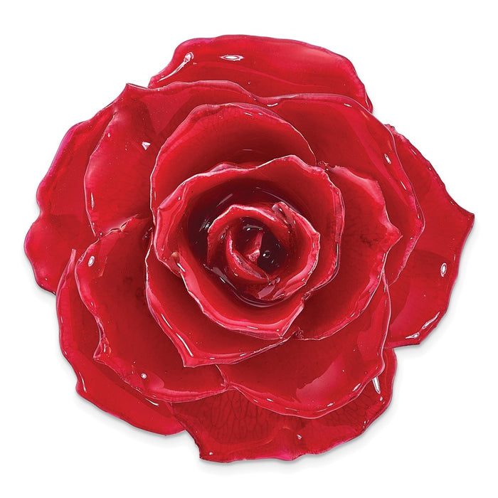 Buy Exclusive Adjustable Silver-Tone Ring with Lacquer-Dipped Red Rose-5