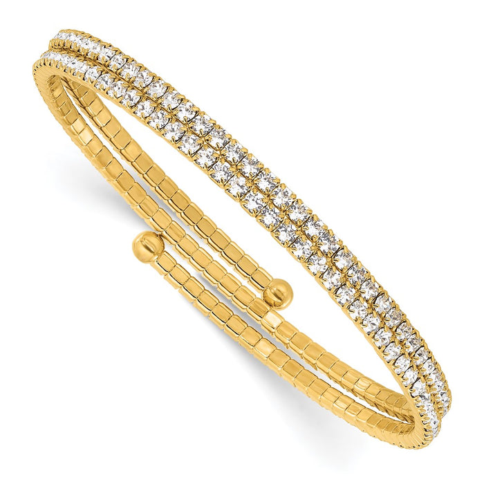Buy Stylish Radiant Gold-tone Crystal Double Row Wrap Bracelet - 7.5" Length-1