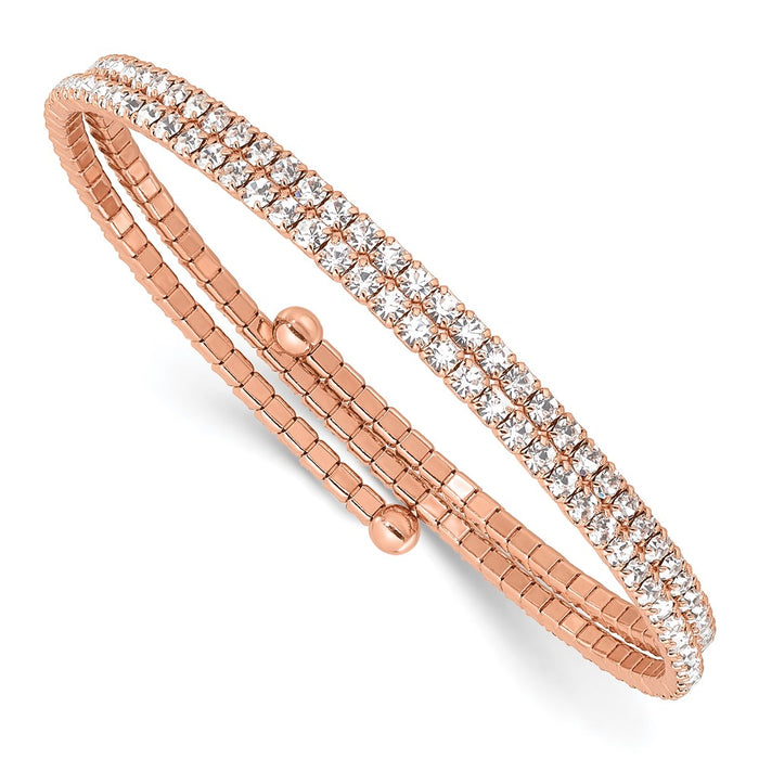 Buy Stylish Radiant Rose-Tone Crystal Double Row Wrap Bracelet - Affordable Luxury-1