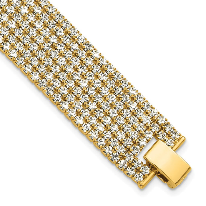 Buy Stylish 7-Inch Radiant Gold-Tone Multi-Strand Crystal Bracelet - Luxury Value-1