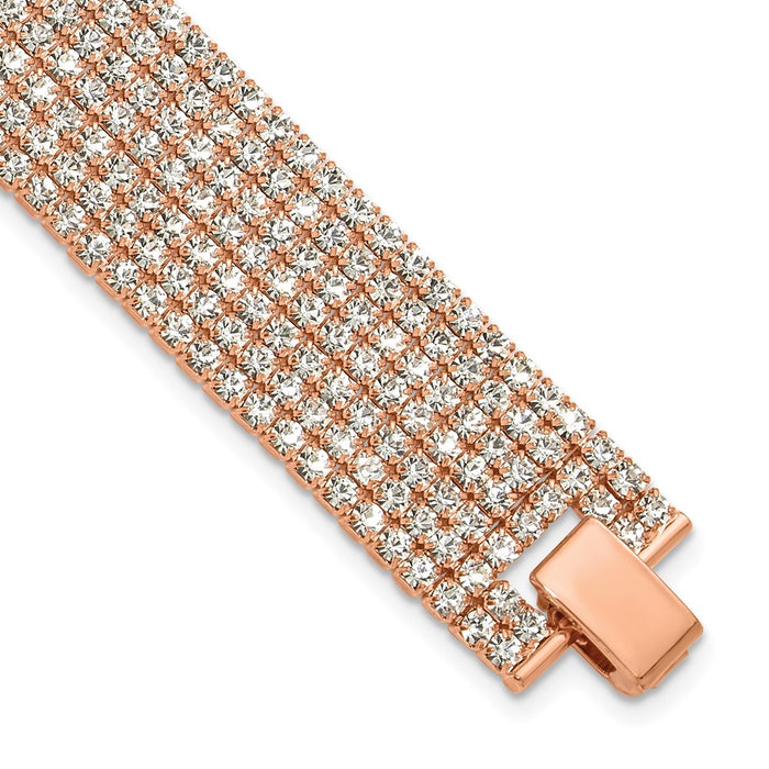 Designer Rose Gold Multi-Strand Crystal Bracelet - 7 Inch, Stylish Value!-1