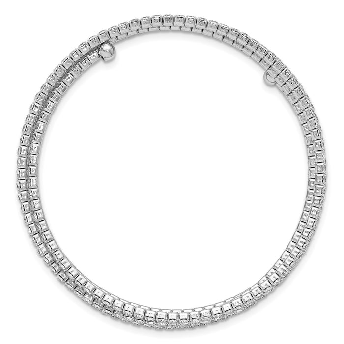 High-Quality Silver-Tone Crystal Five-Row Wrap Bracelet - Stylish & Affordable!-2