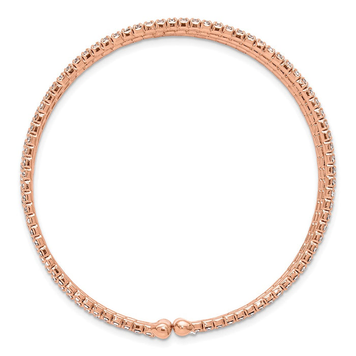 Buy Stylish Rose Gold-Tone Crystal Triple Row Cuff Bangle - Affordable Luxury-2