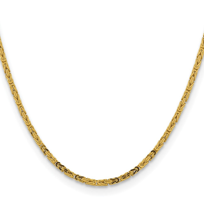 High-Quality 14K Gold 24-Inch Byzantine Chain 2.5mm - Stylish Value Choice!-2