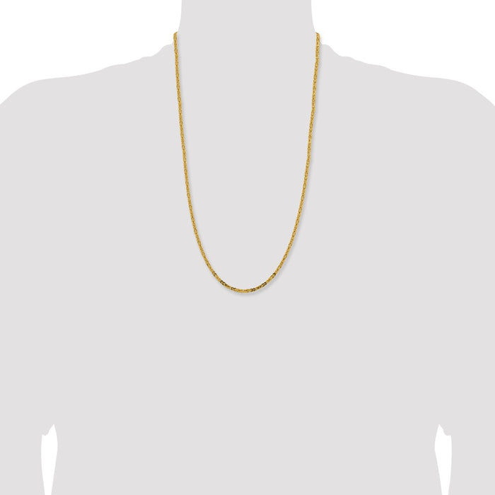 Shop Stylish 26-Inch 2.5mm Byzantine Chain in 14K Gold - Luxury Look, Great Value-4