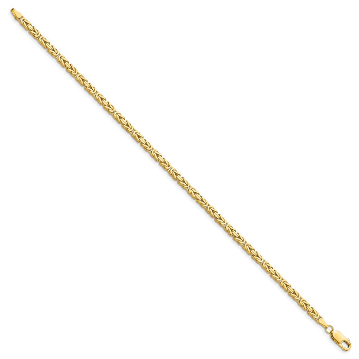 Shop Stylish 14K Gold Byzantine Bracelet - 7-Inch, 2.5mm, Luxury Design-2