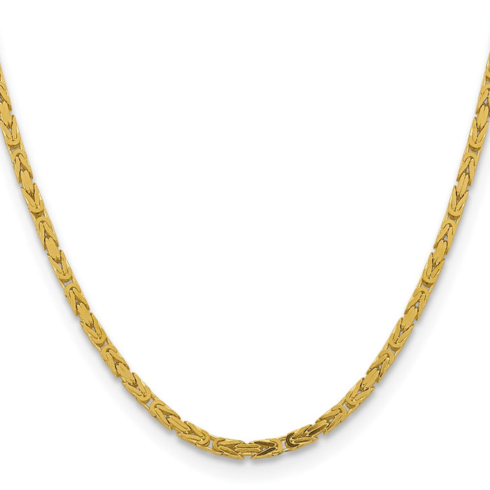 Buy 14K Gold 24-Inch 3.25mm Byzantine Chain - Stylish Lobster Clasp Jewelry-2