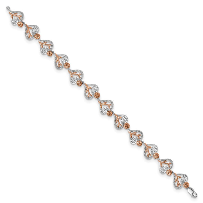Buy Exclusive 14K White & Rose Gold Diamond Heart Bracelet - Stylish Quinceaera Gift-2