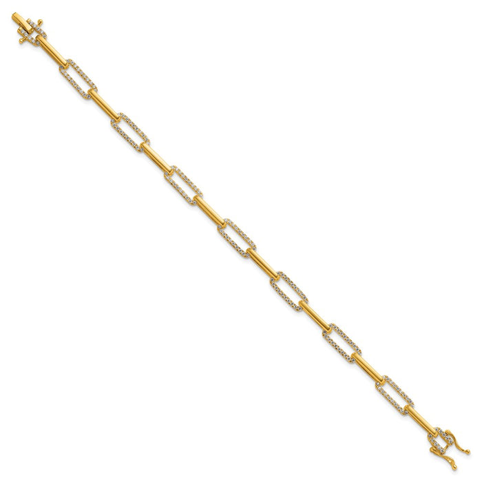 Shop Exclusive 14K Gold Polished Diamond Paperclip Link Bracelet - Stylish Design-2