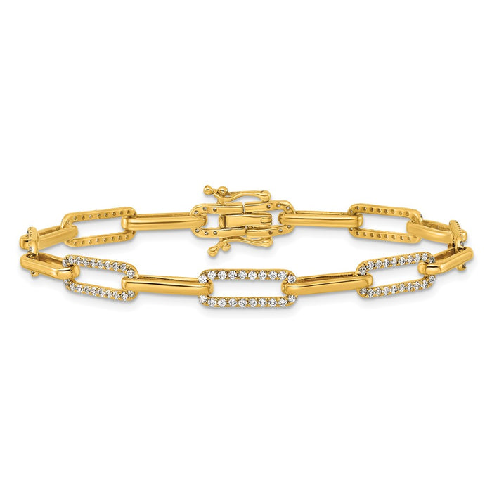 Shop Exclusive 14K Gold Polished Diamond Paperclip Link Bracelet - Stylish Design-3
