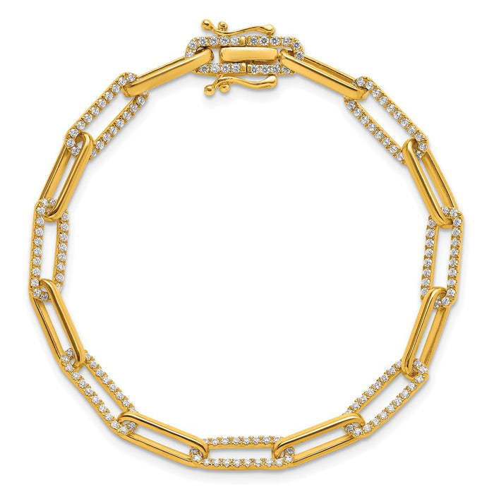 Shop Exclusive 14K Gold Polished Diamond Paperclip Link Bracelet - Stylish Design-4