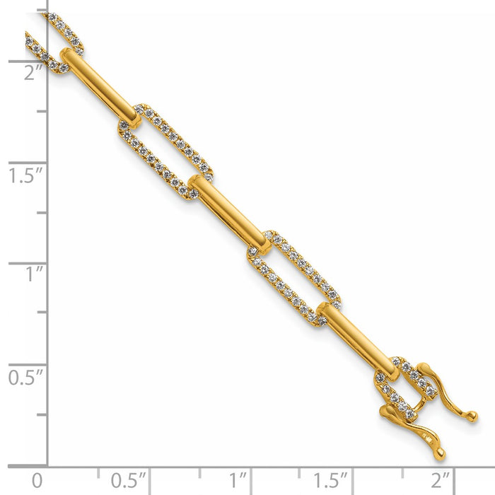 Shop Exclusive 14K Gold Polished Diamond Paperclip Link Bracelet - Stylish Design-5