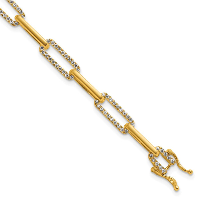 Shop Exclusive 14K Gold Polished Diamond Paperclip Link Bracelet - Stylish Design-1
