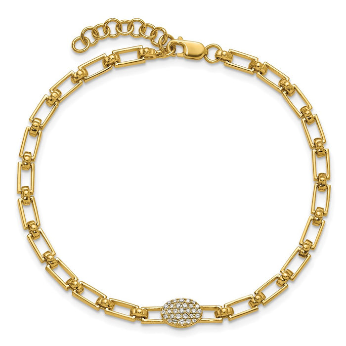 Buy Stylish YG Sterling Silver Cubic Zirconia Bracelet - Affordable Luxury Accessory-4