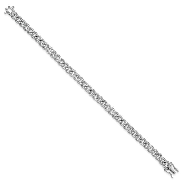 Shop Stylish 14K White Gold Diamond Curb Bracelet - Exclusive Design, Affordable Luxury-2