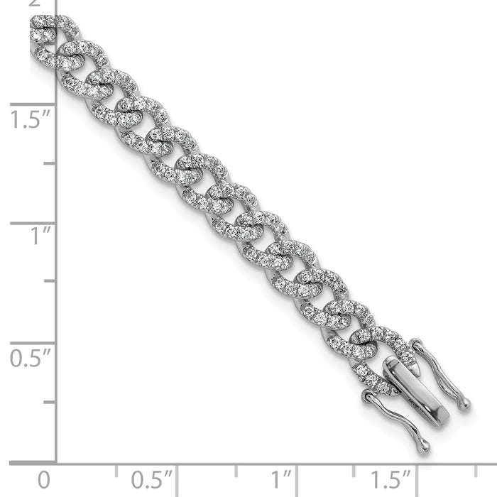 Shop Stylish 14K White Gold Diamond Curb Bracelet - Exclusive Design, Affordable Luxury-5