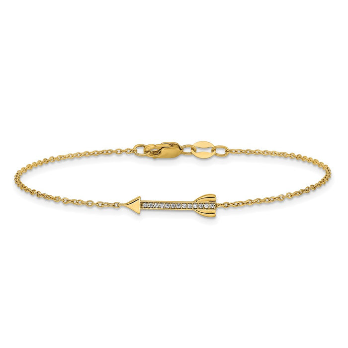 Exclusive 14K Gold Diamond Arrow Bracelet - Stylish & Affordable Luxury-3