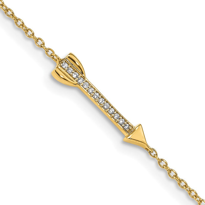 Exclusive 14K Gold Diamond Arrow Bracelet - Stylish & Affordable Luxury-1
