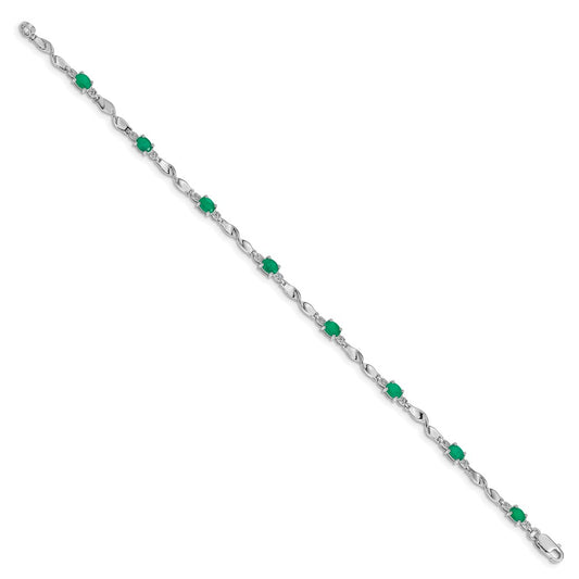 Shop Exclusive 14K White Gold Emerald & Diamond Bracelet - Stylish Luxury