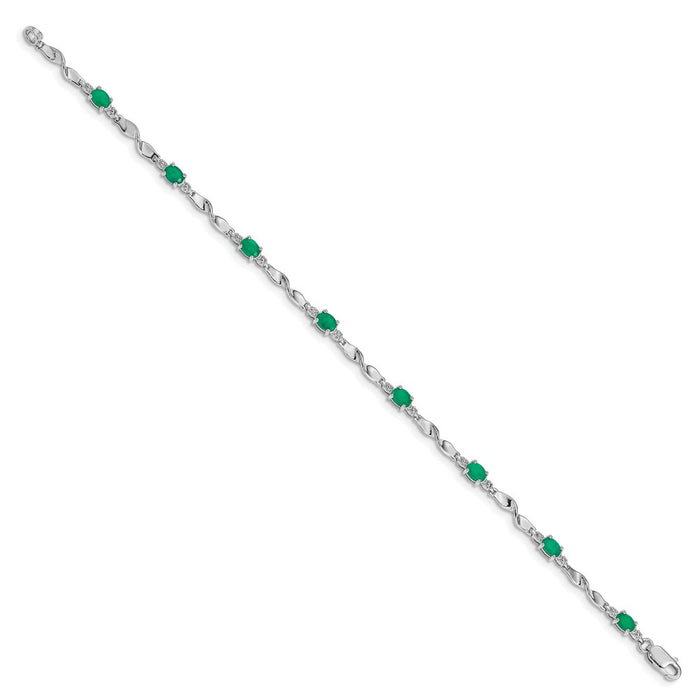 Shop Exclusive 14K White Gold Emerald & Diamond Bracelet - Stylish Luxury-2