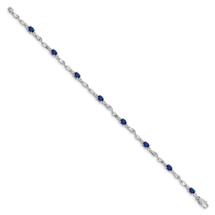 High-Quality 14K White Gold Sapphire & Diamond Bracelet - Stylish Luxury Value-2