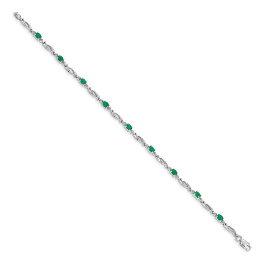 Buy Exclusive 14K White Gold Emerald & Diamond Bracelet - Stylish Luxury Value