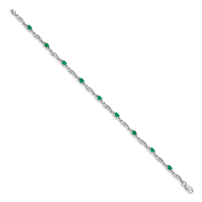 Buy Exclusive 14K White Gold Emerald & Diamond Bracelet - Stylish Luxury Value-2