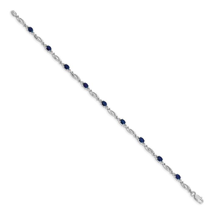 Buy Exclusive 14K White Gold Bracelet with Diamonds & Sapphires - Stylish Value!-2