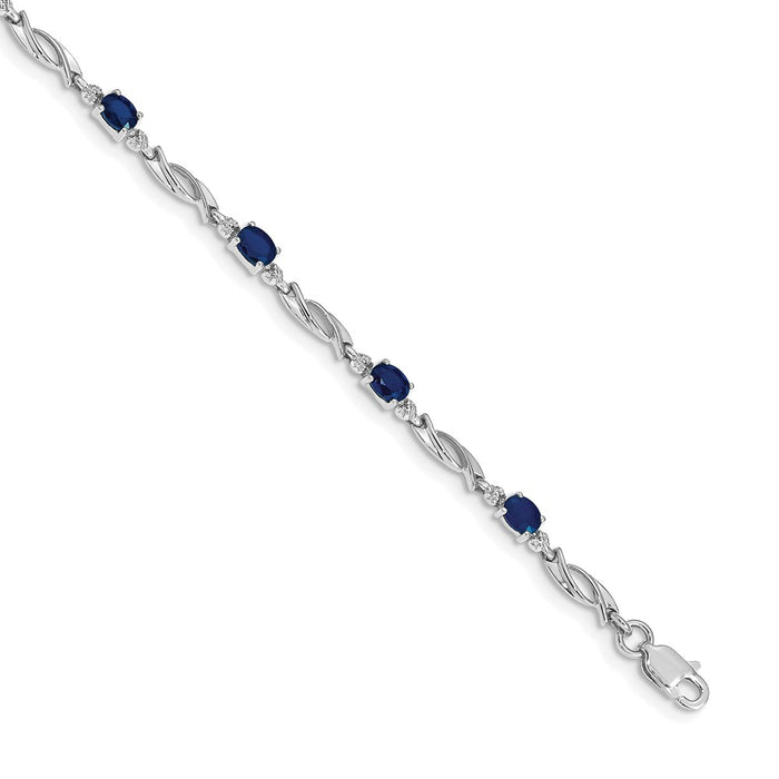 Buy Exclusive 14K White Gold Bracelet with Diamonds & Sapphires - Stylish Value!-1